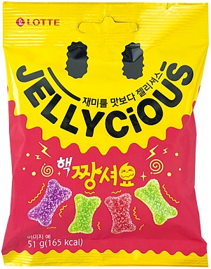 Lotte~Жевательный мармелад кислое фруктовое ассорти (Корея)~Jellycious Max Sour Fruit