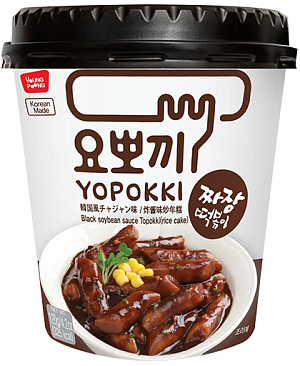 Yopokki~Рисовые палочки со вкусом бобов Чачжан (Корея)~Jjajang Topokki